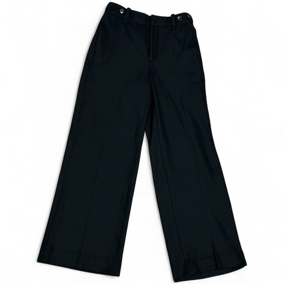 NEW Banana Republic Black Wool Wide Leg Trousers. Size: 8P